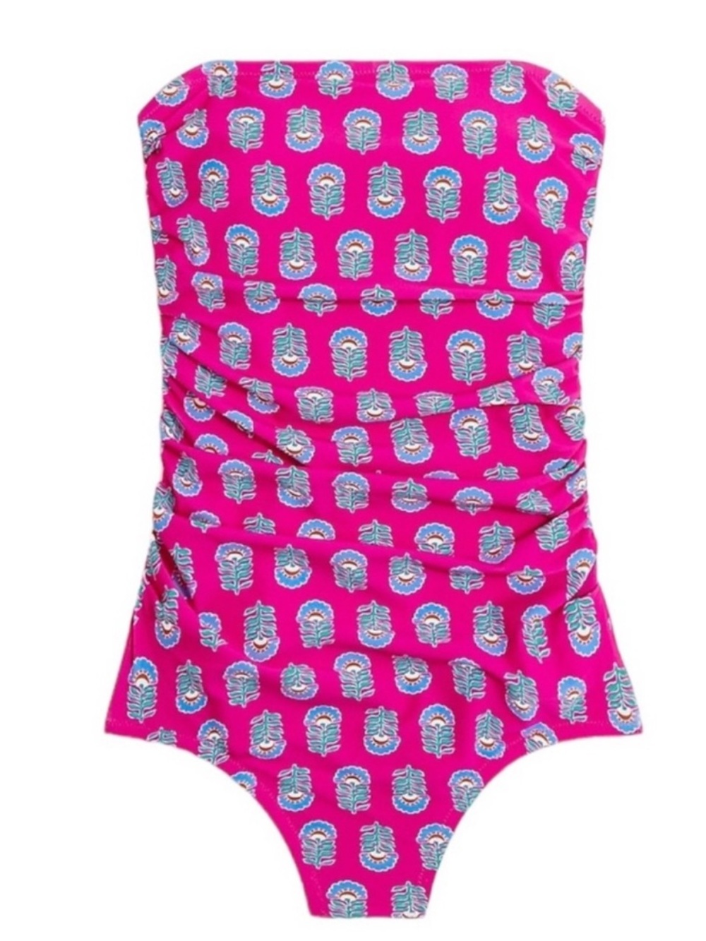J Crew Pink Block Print Swim Suit